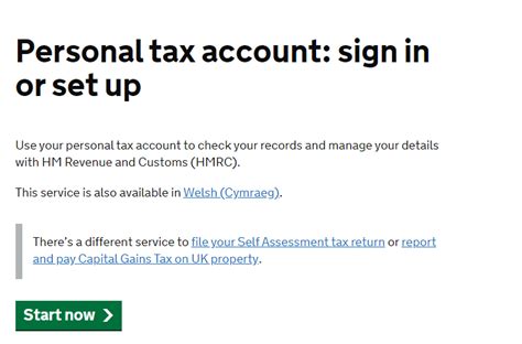 personal tax account login.